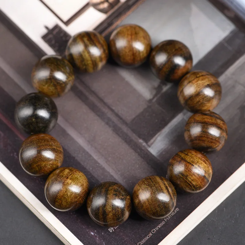 Brunei Wooden Bracelet Crafts Wooden String Herbal Scent Submerged Bracelet Stripe Ethnic Style Men's and Women's Ornament