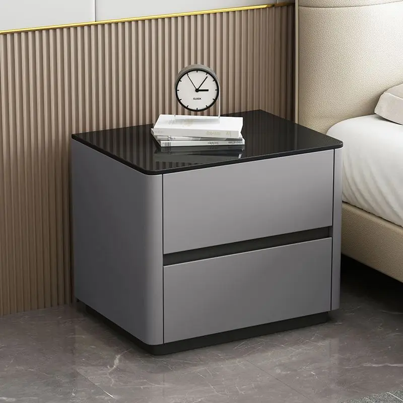 طاولة خشبية بيضاء بجانب السرير لغرفة النوم وخزائن القهوة المتنقلة للتخزين ومنضدة فاخرة وحديثة ومنظم أثاث منزلي Mesa De Noche