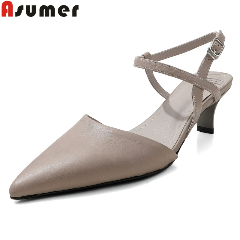 ASUMER Damen Sandalen Spitze Zehen High Heels