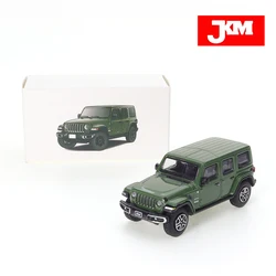 JKM 1/64 Jeep Wrangler Sahara Army Green Off Road Vehicle Cars Alloy Toys Motor Vehicle Diecast Metal Model Kids Toys Boys