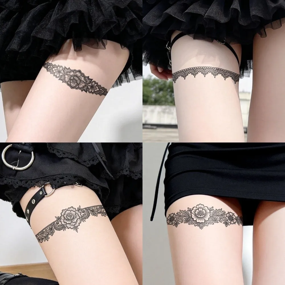

Water Transfer Decals Henna Temporary Tattoo Stickers Fake Instant Leg Loop Herbaceous Juice Tattoo India Mehndi Flower