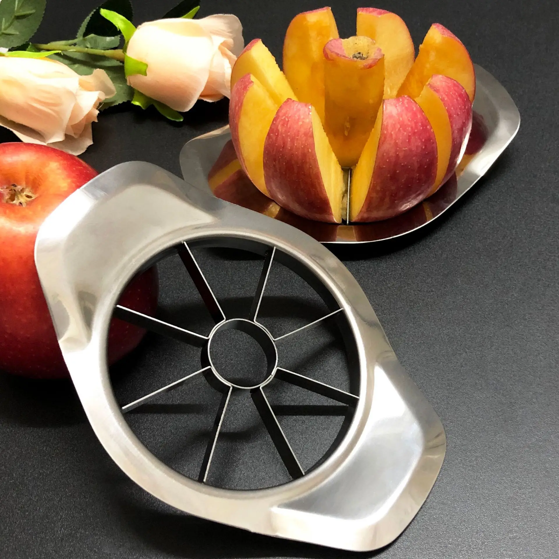 Küchenhelfer Edelstahl Komfort Griff Teiler Apfelschneider Gemüse Obst Werkzeuge – Detail 2
