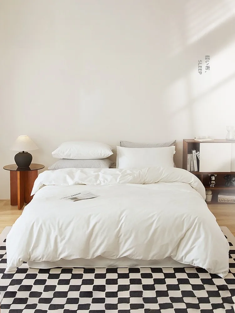 Pure Cotton Bedding Set Long Staple Cotton Duvet Cover Bedding eets Bed Canopy Tee Piece Set Thiened Naked Sp Four S...