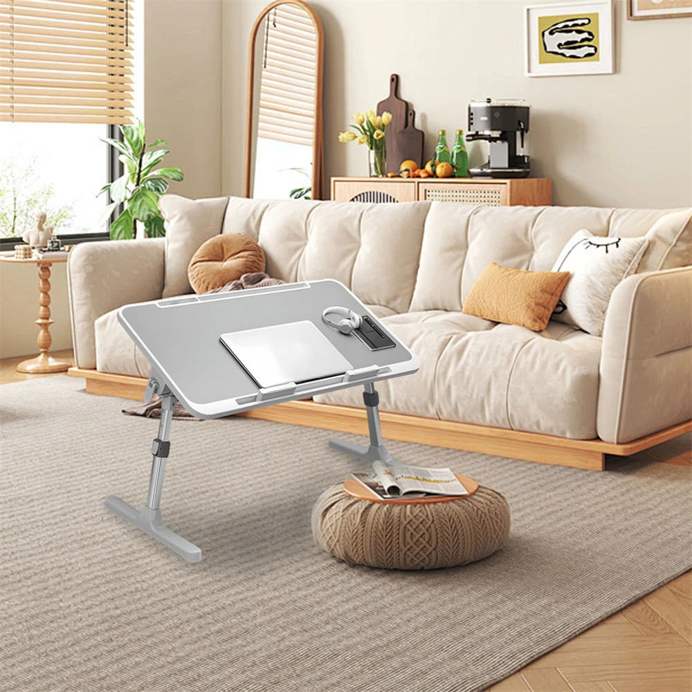Faltbarer, höhenverstellbarer Laptop-Tisch, Laptop-Tablett, tragbarer Laptoptisch für Bett, Sofa, Boden – Detail 3