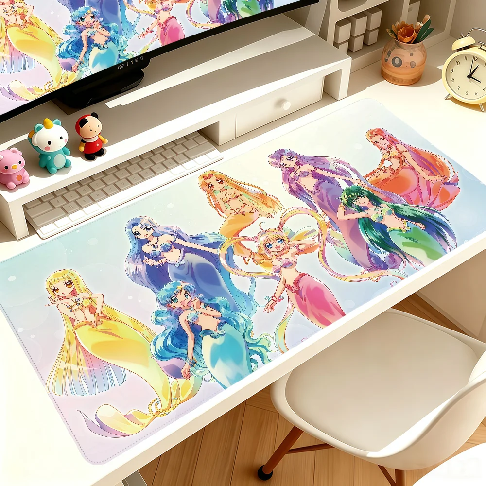 Anime M-Mermaid Melody Cute Mouse Pad Large Non-slip Lockedge Desktop Computer Desk Mat Keyboard MousePad Office Gamer Student