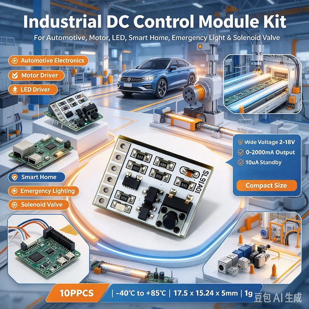 DC 2-18V 2A Power Switch Module 2000mA Load 10uA Ultra Low Quiescent Current -40-85C Wide Temp For Motor LED Solenoid Valve