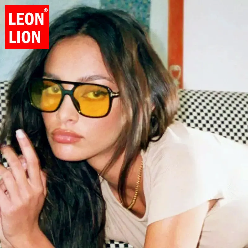 

LeonLion Oversized Sunglasses Women 2023 Retro Brand Glasses Women Candy Colors Eyewear Women/Men Mirror Oculos De Sol Feminino