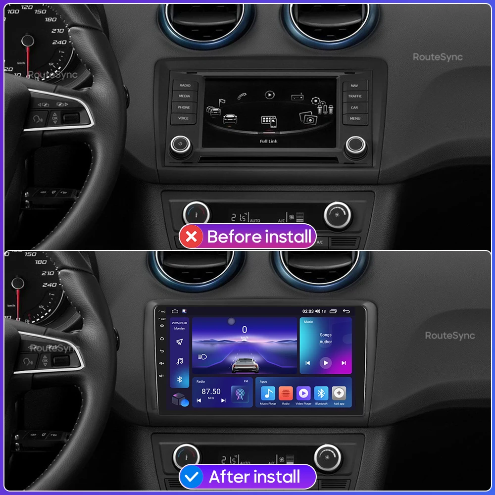 Car Multimedia Player For Seat Ibiza 2016 - 2017 Android 16 Radio Carplay Auto 2din GPS Navigation Stereo Video Head Unit DSP 4G