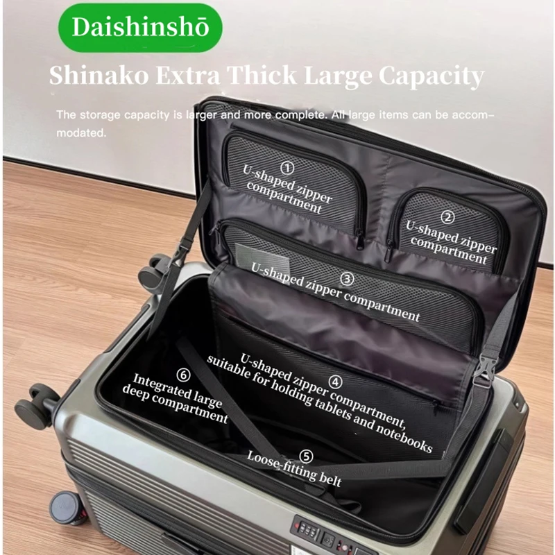 أمتعة قابلة للتوسيع، حقيبة عربة سميكة ذات سعة كبيرة، حقيبة سفر مقاس 24 بوصة، أمتعة مع قفل مجمع، قوي و Du