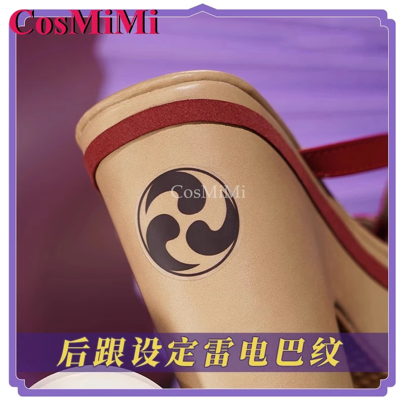 CosMiMi Spiel Genshin Impact Raiden Shogun Schuhe Cosplay Mode Universal Clogs Karneval Party Rollenspiel Zubehör 37-40 Größe