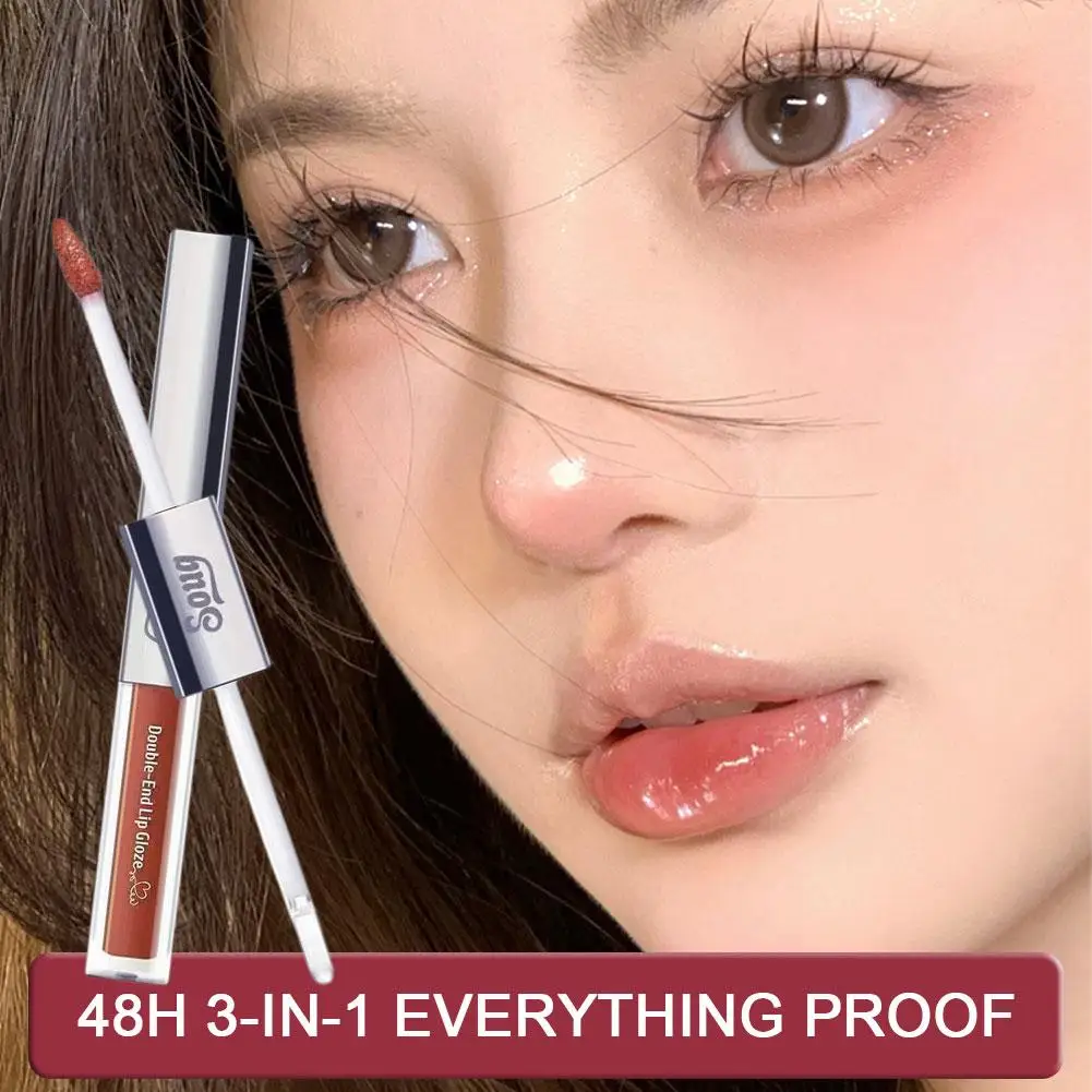 3in1 マットグロスリップスティックリップライナーコンターペンシル防水非脂っこいプランピングリップグレーズクリスタルリップグロス唇ティントメイクアップ