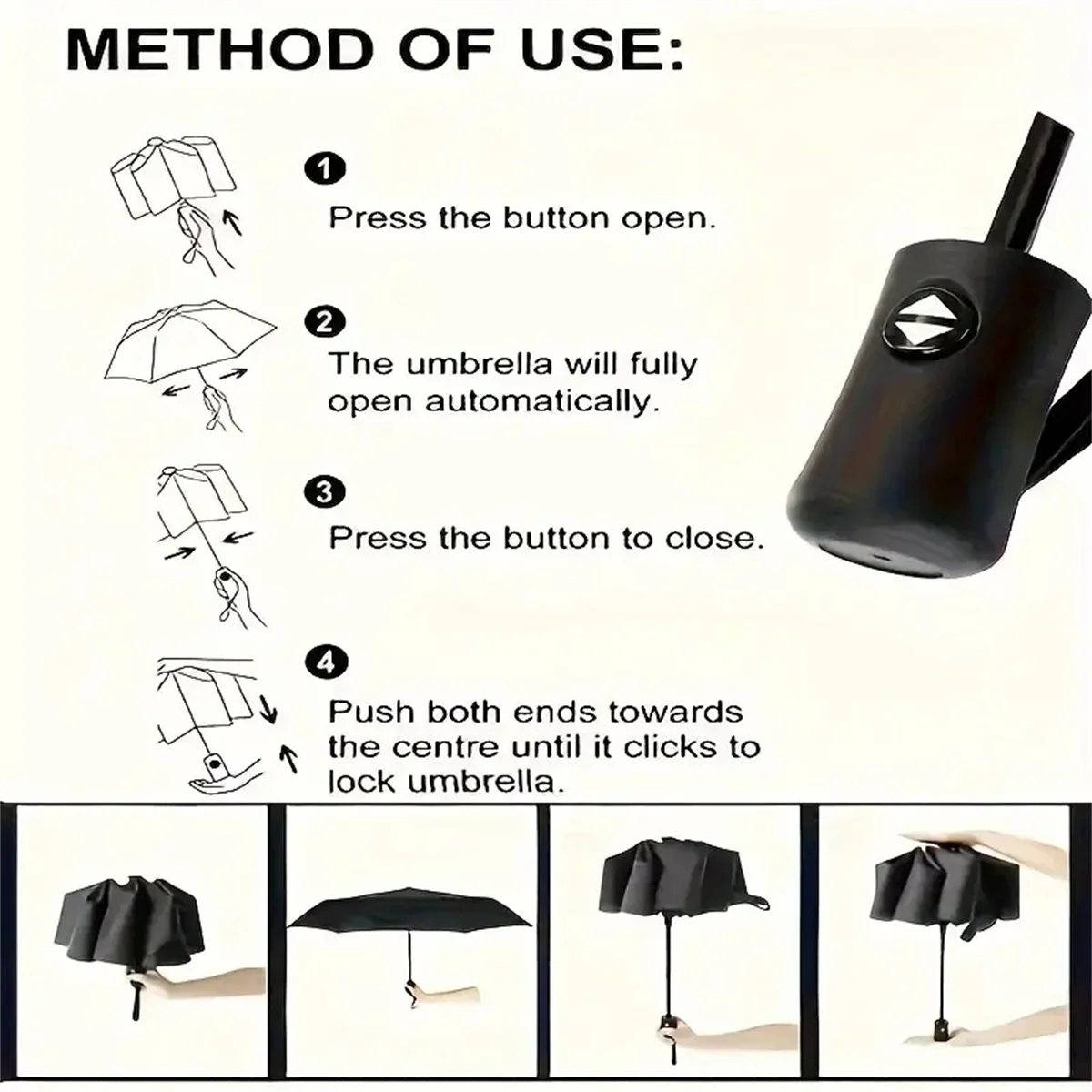 Automatischer Regenschirm mit Acht Speichen, Vinyl, für Sonne und Regen, Sonnenschirm und UV-Schutz, Automatisch Faltbar, Geschenk, Werbeartikel – Detail 7