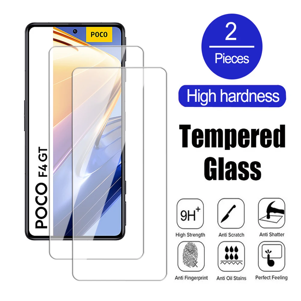 2Pcs Clear Tempered Glass For Xiaomi Mi POCO F3 F4 F5 GT Pro C50 C51 C55 C65 Screen Protector Transparent Protective glass Film