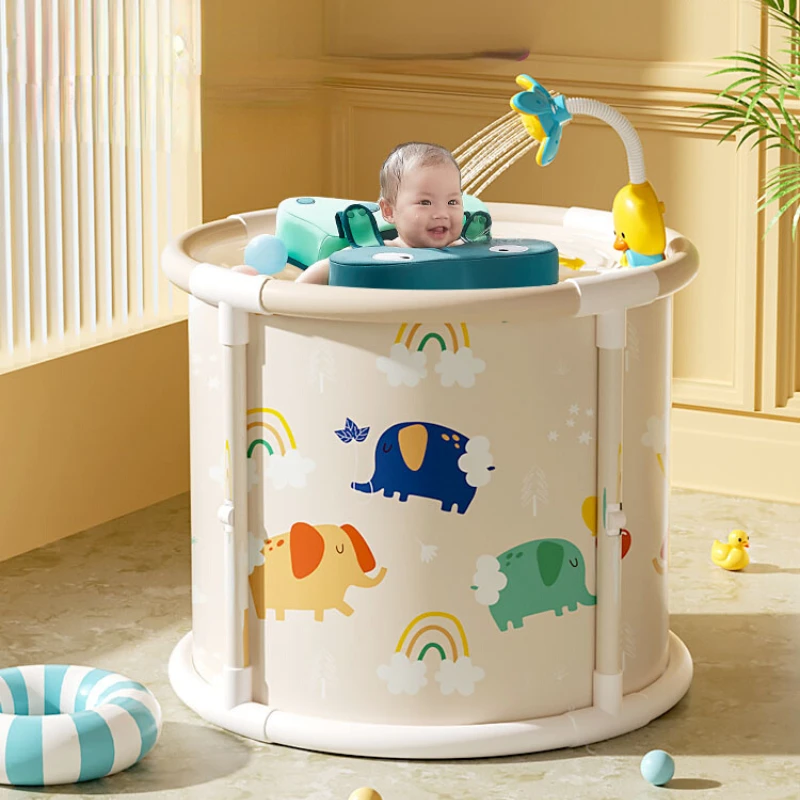 Baby Swimming  Household Children's Bath t Baby Bath  Sitting Foldable Bath Bucket Newborn Swimming Pool