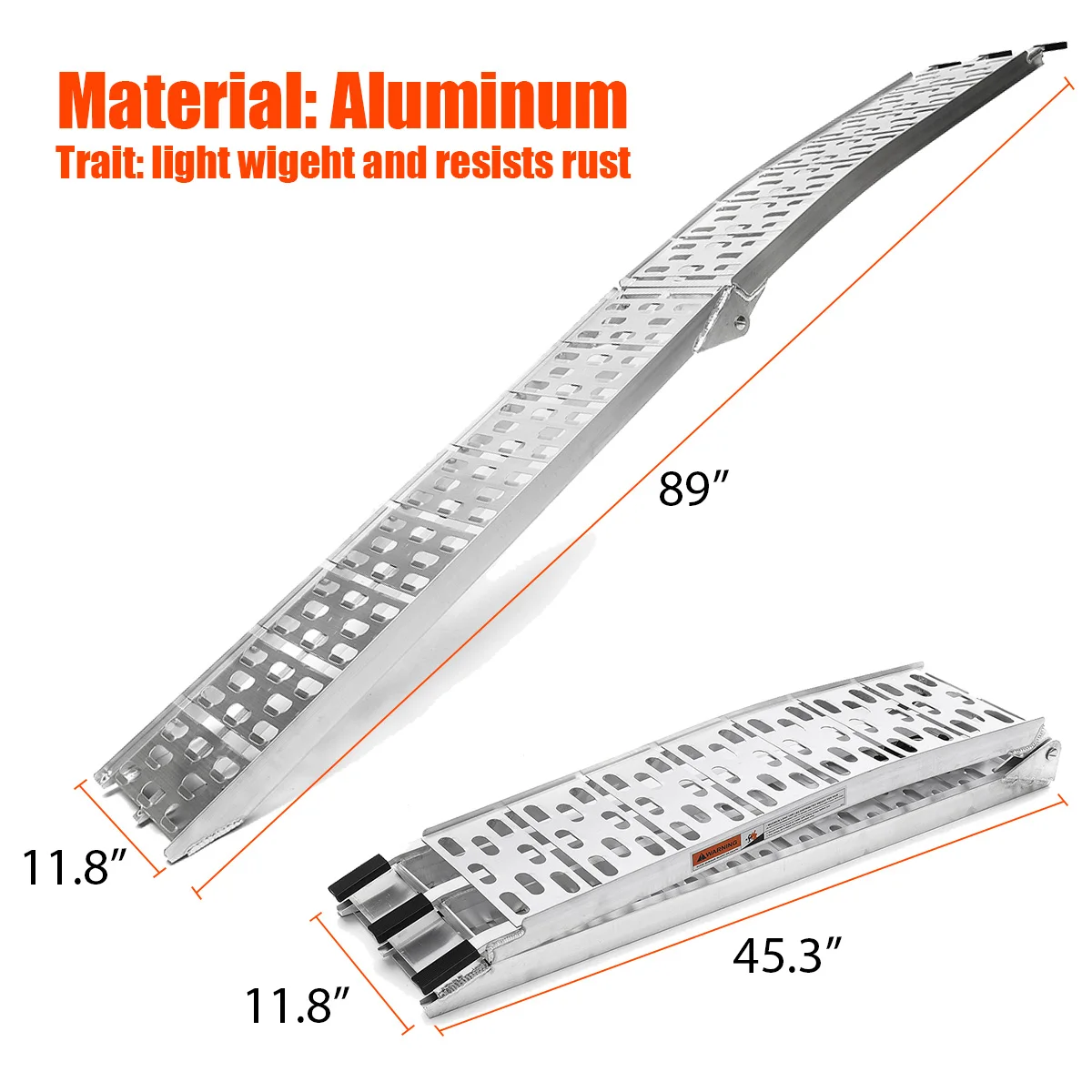 1PC Aluminum Folding Loading Ramp Kit For Trailers Pickup Truck Car Tailgate ATV Motorcycle Lawn