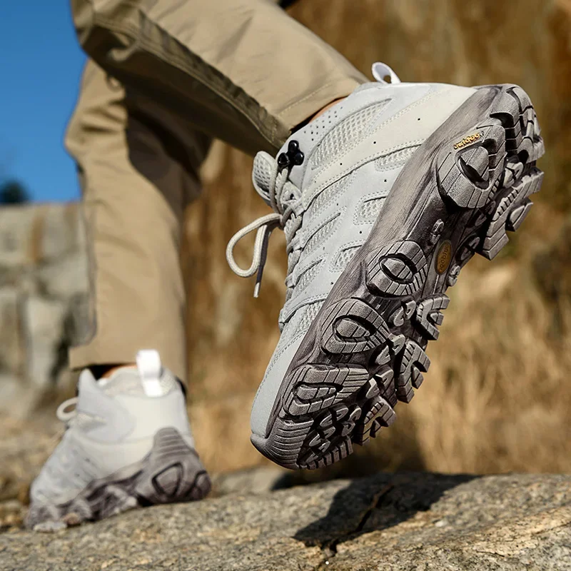 أحذية المشي لمسافات طويلة في الهواء الطلق الرجال مريحة خفيفة الوزن المضادة للانزلاق مقاومة للاهتراء منخفضة أعلى أحذية الرجال تنفس موضة عادية الرياضة الرجال #5