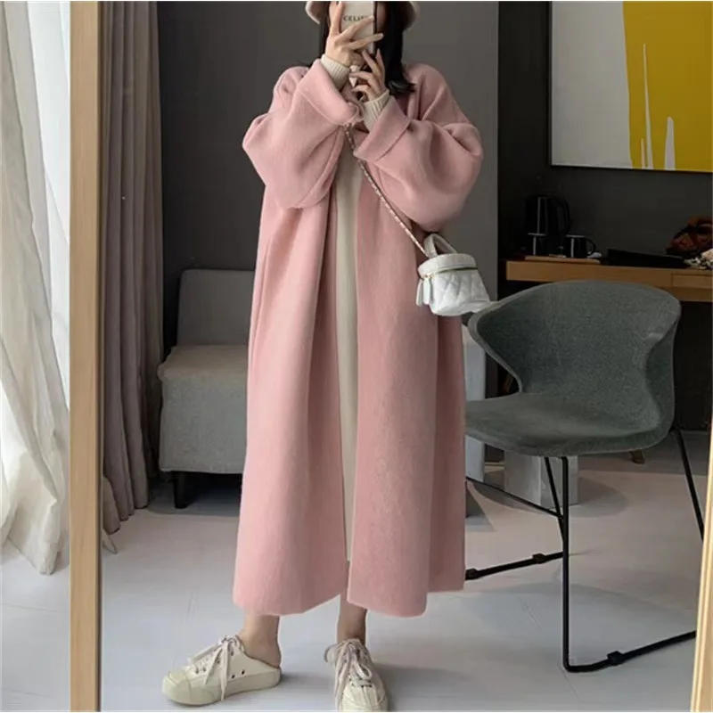 Basics Solid Long Cardigan Women Knitted V-Neck Top Coat Fashion Jacket Long Sleeved Knitted Cardigan Sweater Autumn Winter