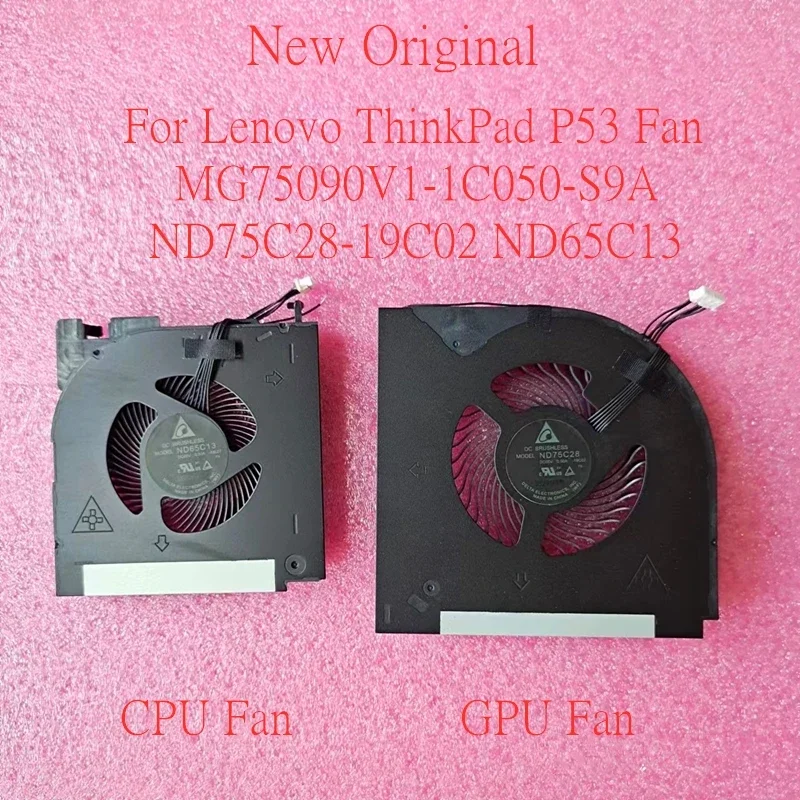 New Original Laptop CPU GPU Cooling Fan For Lenovo ThinkPad P53 Fan MG75090V1-1C050-S9A ND75C28-19C02 ND65C13 DC5V