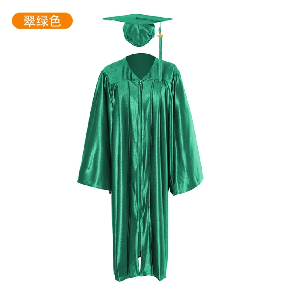 2025 Costume da laurea unisex per liceo e addio al celibato, abito da laurea da donna, abito da laurea morbido con set di nappe per cappello