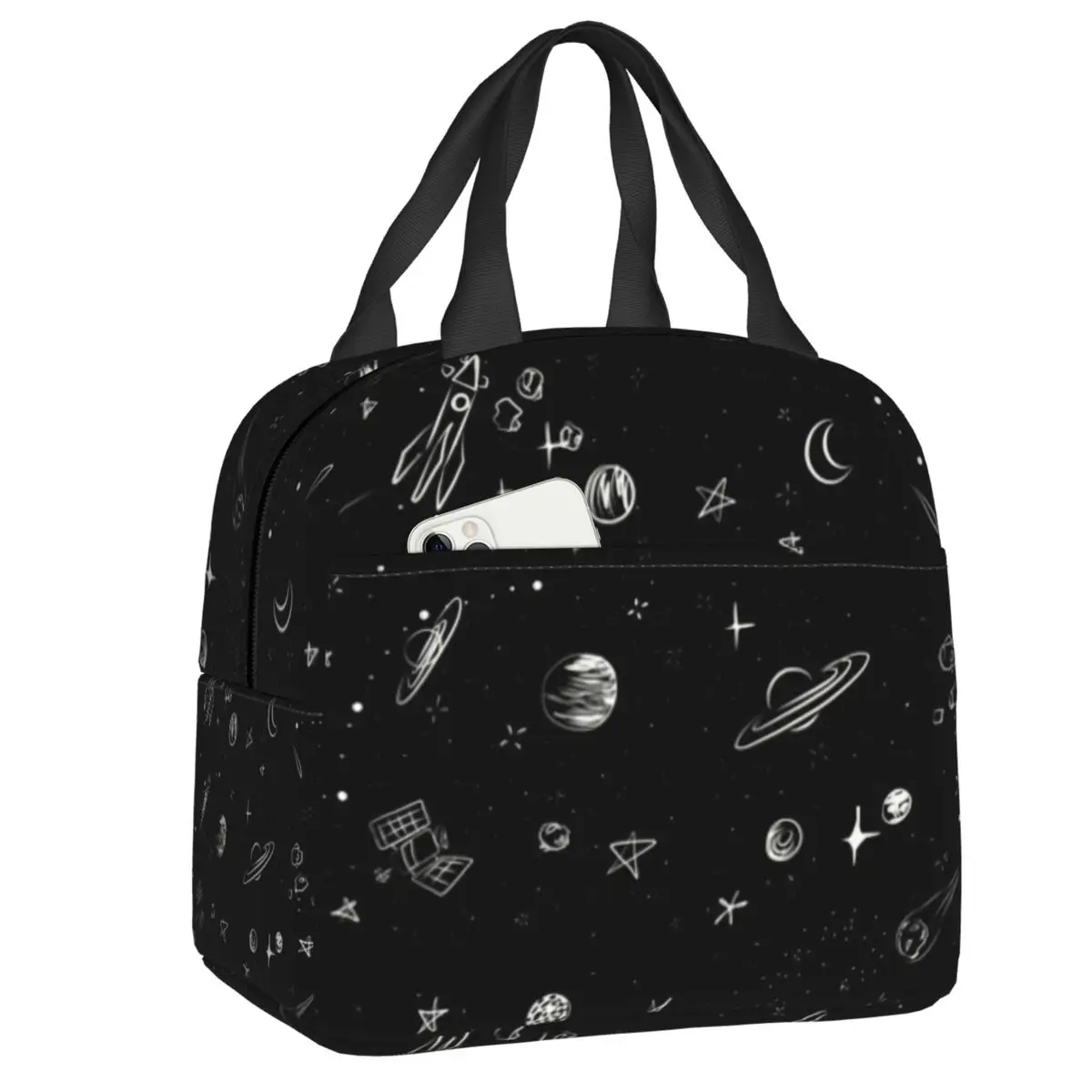 

Custom Space Galaxy Lunch Bag Women Thermal Cooler Insulated Lunch Box for Adult Office