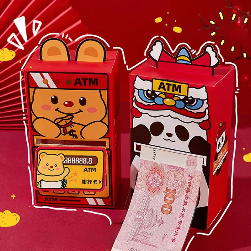 Paper ATM Red envelope Spring Festival Lucky Bags New Year's Hongbao Chinese Lunar Year Creative Atm Surprise Red envelope