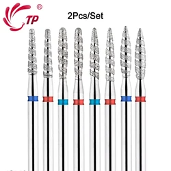 TP 2pcs Flame Diamond Nail Drill Bits 3/32