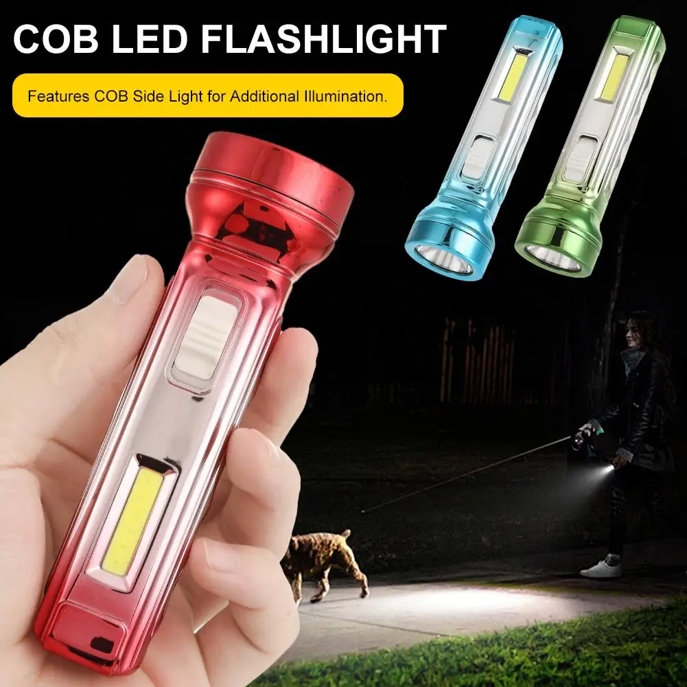 Mini LED Torch Light COB Light Protable Camping Hiking Flashlights Rechargeable Zoomable Waterproof Small S4J7