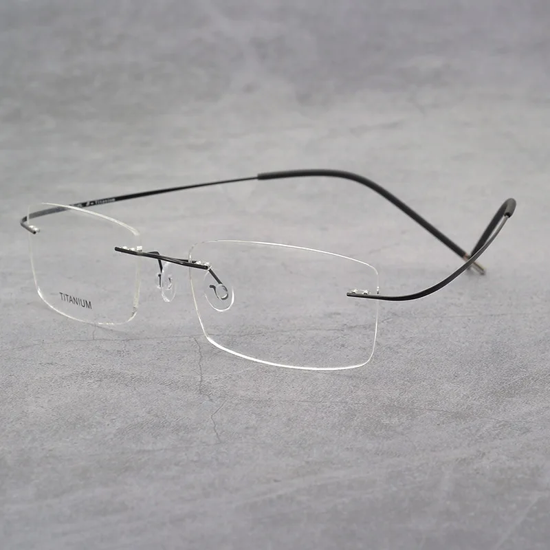 超軽量フレームレスbチタン老眼鏡遠近両用累進多焦点高齢者用メガネ