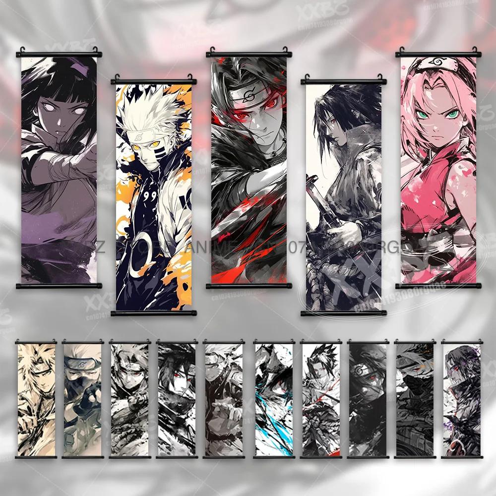 

Naruto Home Decoration Scrolls Picture Hyuga Hinata Anime Canvas Wall Art Interior Hanging Painting Uchiha Itachi Figures Poster