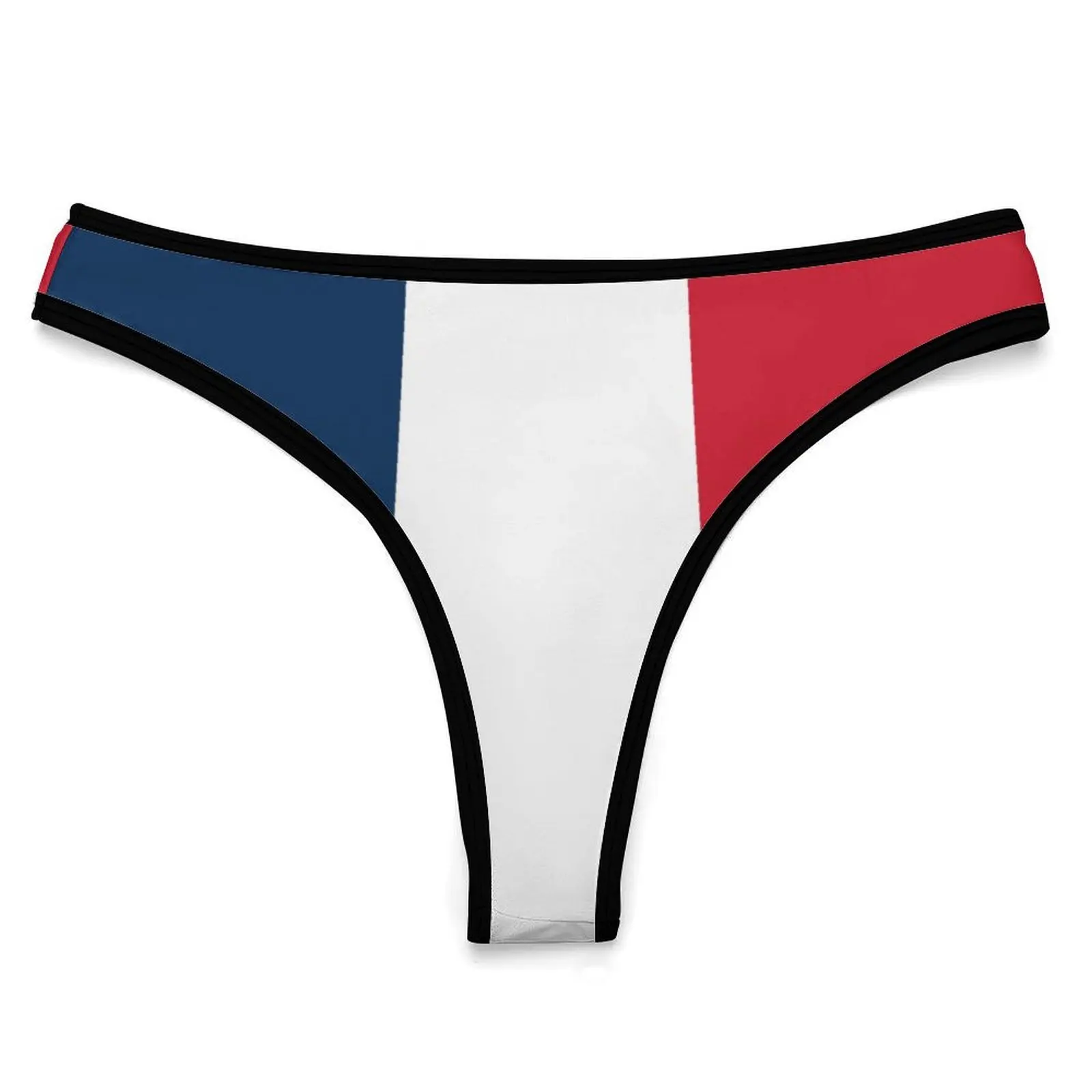 France Flag Customized Ice Silk Thong Panties Women's Briefs Soft Comfortable Sizes S-2XL Suitable Wear and All Seasons