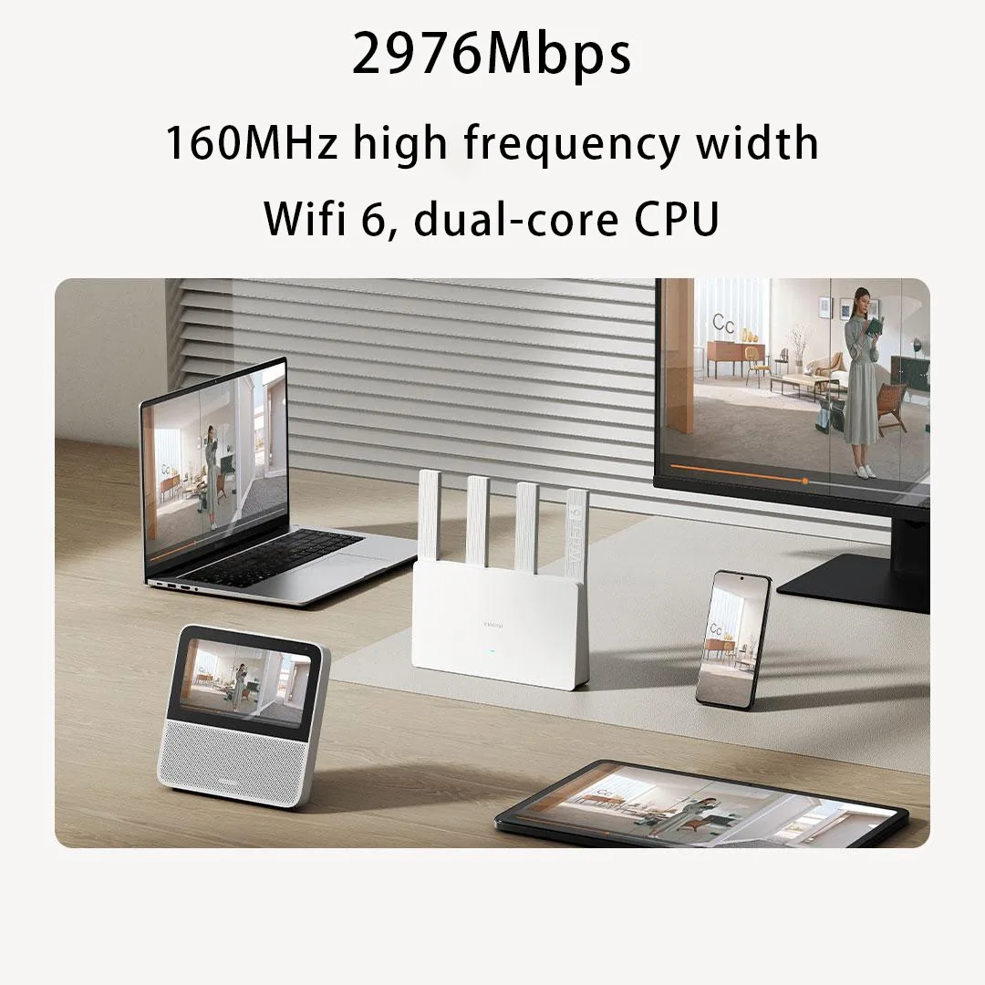 Imagem -02 - Roteador Wifi Dual Wan Porta Lan Porta de Rede Gigabit 2.4g 5ghz 160mhz Repetidor 2976mbps Processadores Qualcomm cn Xiaomi-ax3000e