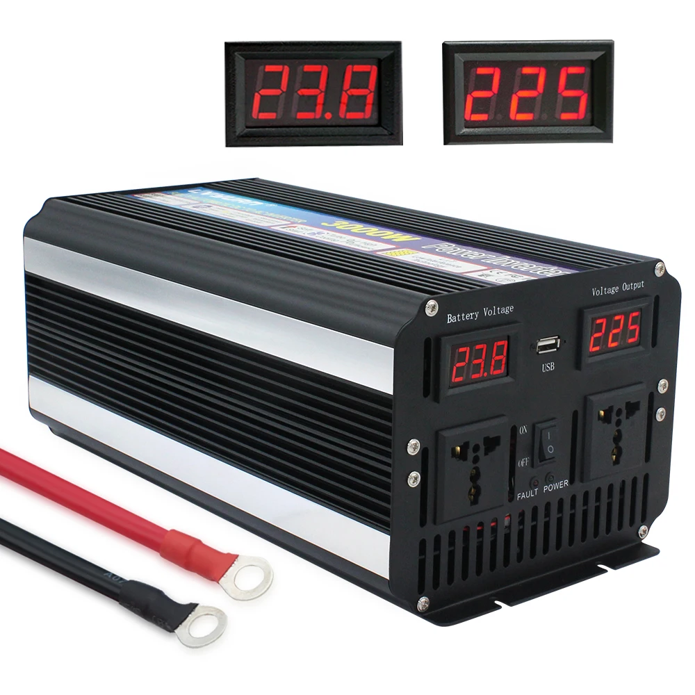 Modified Sine Wave Inverter Charger 3000W/6000W 24V DC to 240V AC Power Inverter Drill Converter USB Trip Camping