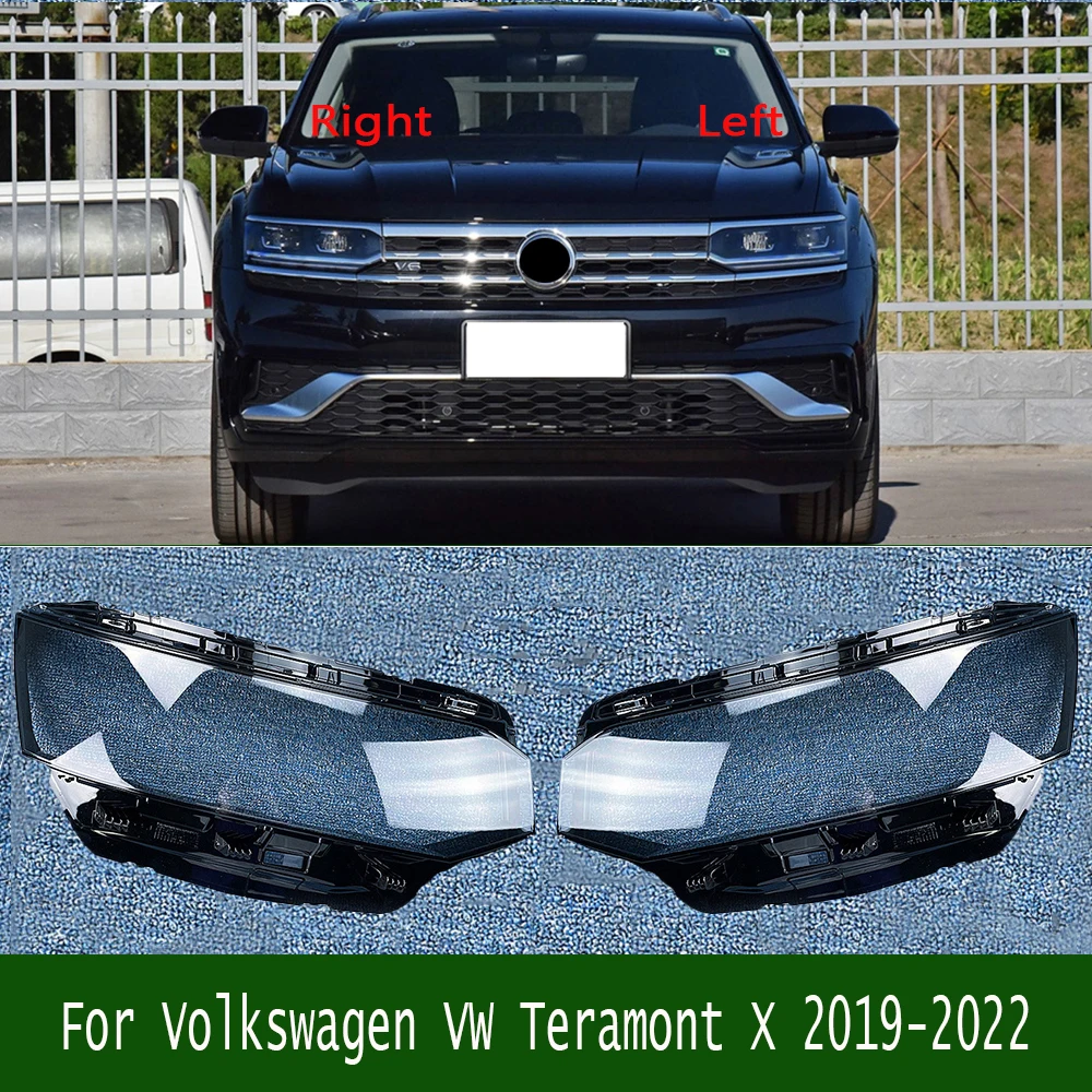 

For Volkswagen VW Teramont X 2019-2022 LED Lamp Cover Headlamp Shell Transparent Lampshade Headlight Shade Lens Plexiglass