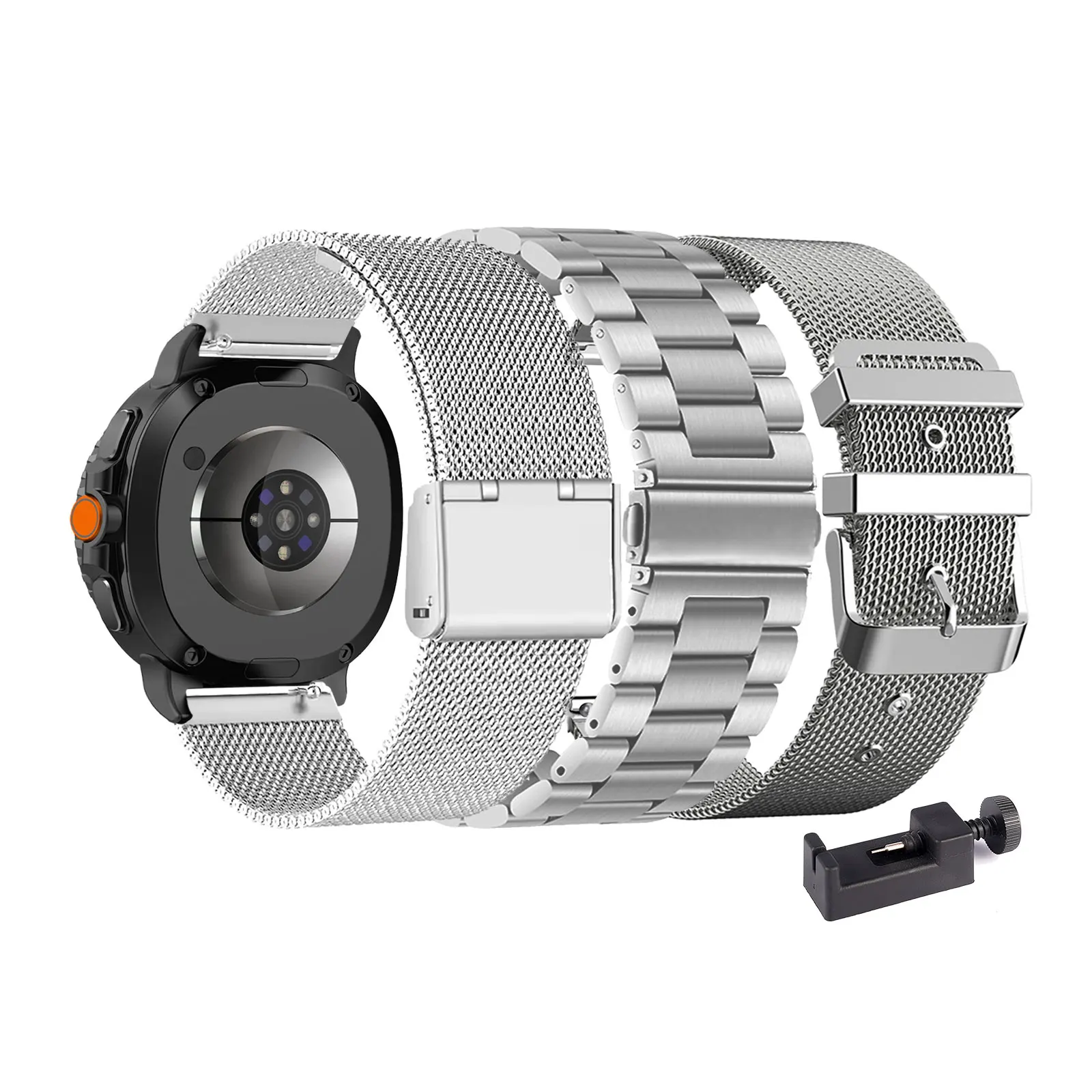 3 peças de pulseiras de metal para Samsung Galaxy Watch Ultra 2/Watch 8 Classic/Watch 8 (40mm/44mm) para homens e mulheres