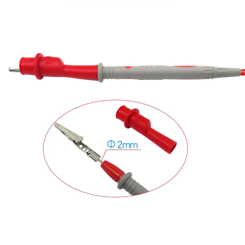 2pcs Multimeter Push On Alligator Clip P2008 Inline 2mm Probe Insulated Crocodile Clamp For Electrical Test Probes