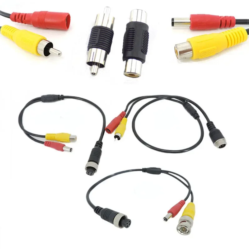 4Pin M12 GX12 Aviation Head Male/Female to RCA DC male Female connector Cable Plug cord Converter For Car Rear Camera Monitor