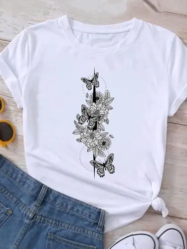 Imagen 2 del producto Camiseta estampada de manga corta para mujer, ropa informal de moda con estampado de leopardo café de los años 90, Top para mujer