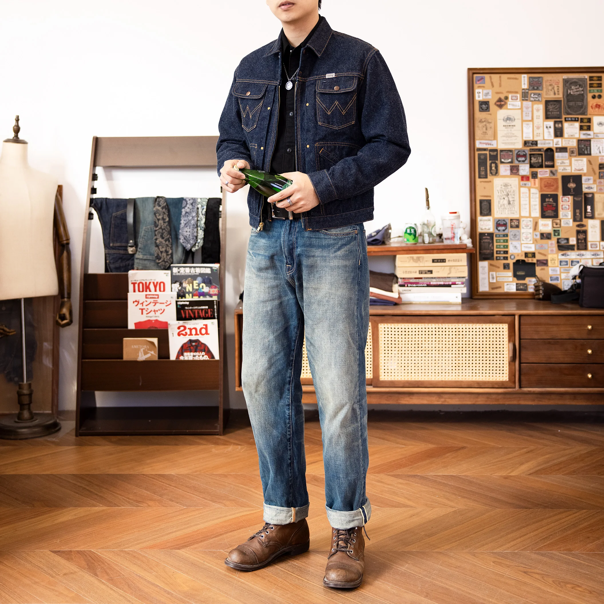 24MJZ-0001 Big Size 14oz High Quality Cotton Denim Jacket Casual Stylish washed Coat