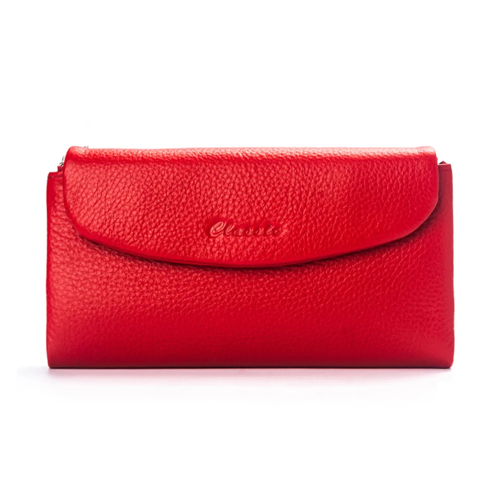 

Card Holder Genuine Leather Wallet Woman Soft Real Cow Leather Purse Long Cowhide Clutch Bag