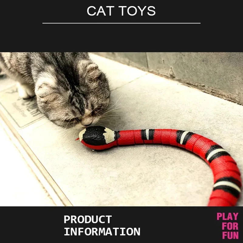 

Intelligent Interactive Cat Toys Automatic Electronic Snake Swinging Toy For Teasing Pet Cats Dogs Boredom-relieving Artifact