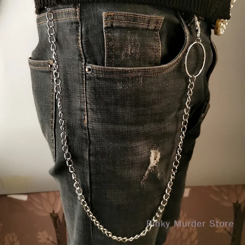 1/2/3 Layer Fashion Metal Waist Chain Rock Punk Pants Waist Chain Metal Wallet Keychain Lanyard Clothing Accessories