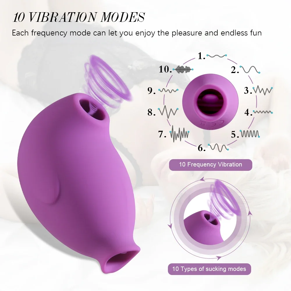 Sucking Vibrator Female Clitoris G-Spot Stimulator Nipple Massager Vacuum Suction Tongue Licking Masturbator Sex Toys For Women