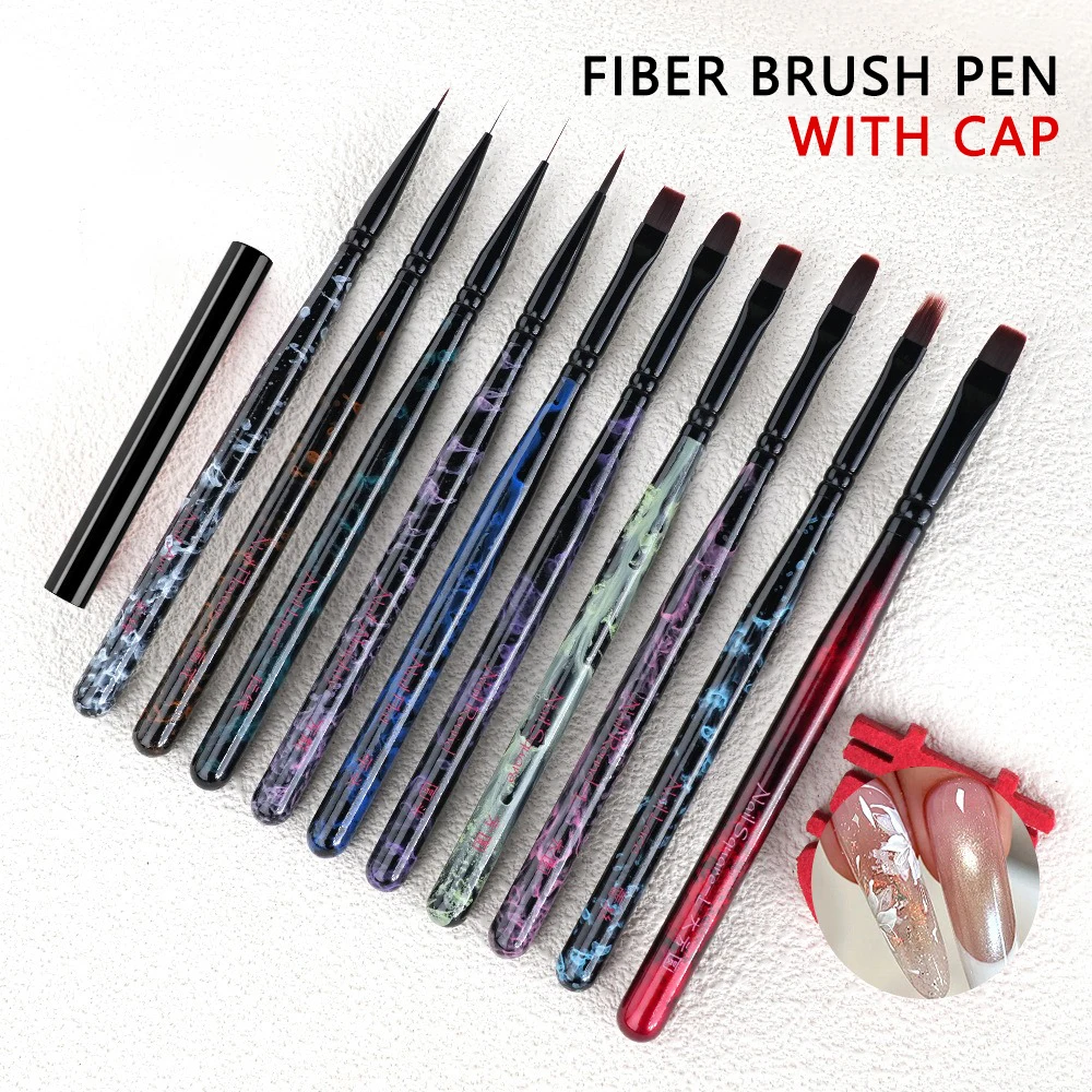 New Nail Art Brush Set, Multi-Function Liner & Drawing Brushes, Powder Brush & Square/Round Builder Gel Brush for Manicure