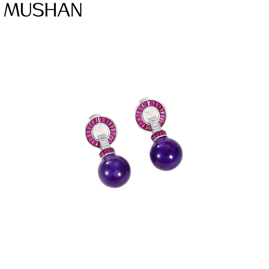 

MuShan Jewelry 925 Sterling Silver Earring 5A CZ Gemstones Luxury HCD Gemstones Bohemian 925 Sterling Silver Stud Accessories