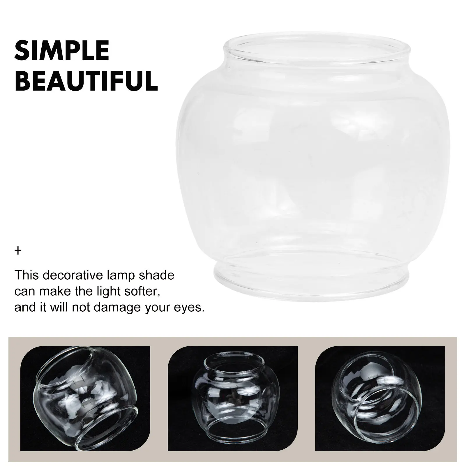 LED Lamp Shades 3 Piece Retro Glass Light Covers Soft Light Diffusers for Bedroom Home Decor
