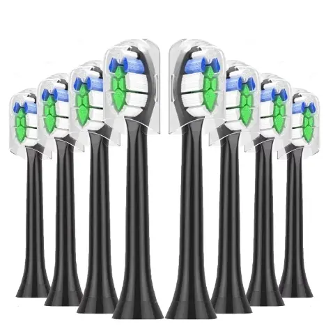 필립스 소닉 전동 칫솔 교체용 브러시 헤드, 진공 소프트 듀폰 강모 노즐, HX6064, HX6930, HX6730, 4 개