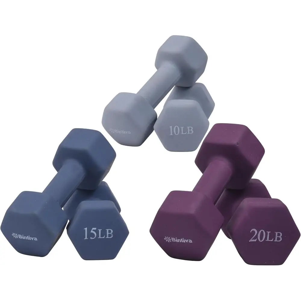 

Гексагональные гантели из неопрена с цветовой кодировкой, пары весом от 1 до 20 фунтов