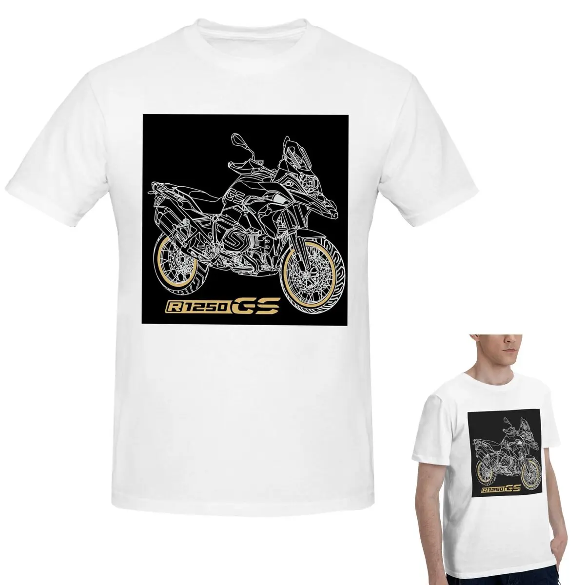 

100% хлопок GS 1250 R 1250 Adventure Motorcycle (4) футболка мужская классическая футболка большого размера мужские летние рубашки с круглым вырезом топы S-6XL