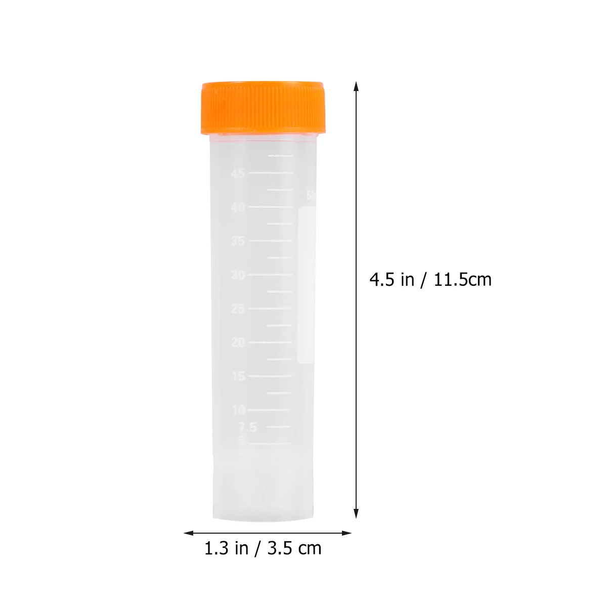 50 peças tubo de centrífuga de porta de parafuso tubo de centrífuga de fundo plano tubo de centrífuga vertical (laranja, 50 unidades/pacote) 50ml