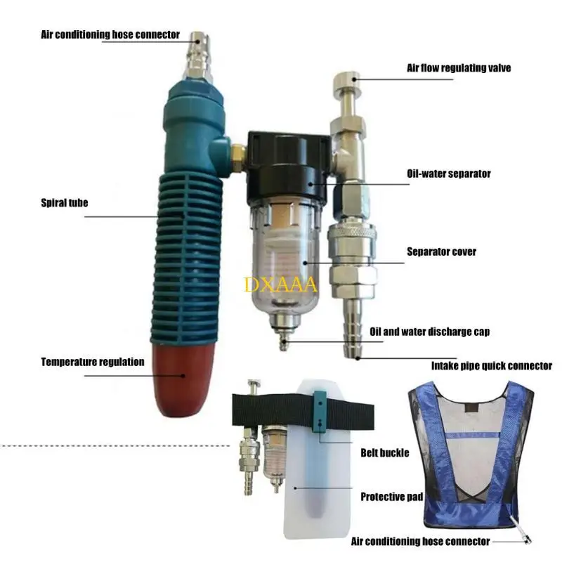 DXAA Colete resfriamento ar comprimido aço soldagem para homens e mulheres colete frio ajustável jaqueta legal para